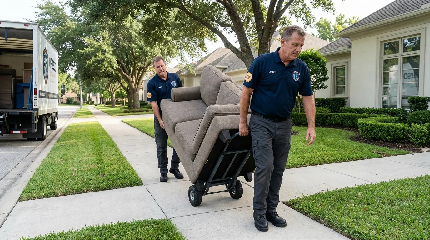Local residential moving crew loading furniture in Sunbury, PA
